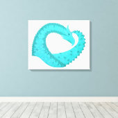Verdigris hartdraak op wit canvas afdruk (Insitu (Houten vloer))