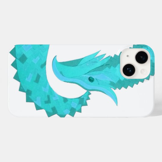 Verdigris hartdraak op wit Case-Mate iPhone case (Achterkant (horizontaal))