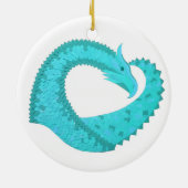 Verdigris hartdraak op wit keramisch ornament (Achterkant)