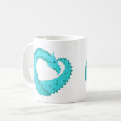 Verdigris hartdraak op wit koffiemok (Voorkant links)
