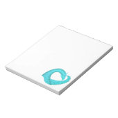 Verdigris hartdraak op wit notitieblok (Linkerzijde)