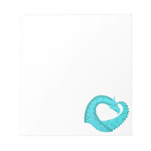 Verdigris hartdraak op wit notitieblok (Voorkant)