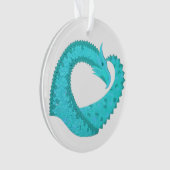 Verdigris hartdraak op wit ornament (voorkant)