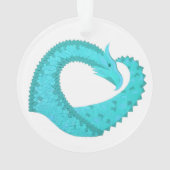 Verdigris hartdraak op wit ornament (achterkant)