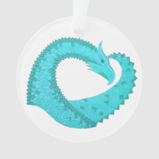 Verdigris hartdraak op wit ornament