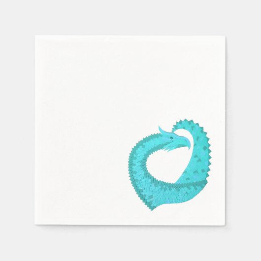 Verdigris hartdraak op wit servetten (Voorkant)