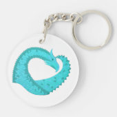 Verdigris hartdraak op wit sleutelhanger (Achterkant)