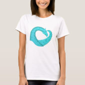 Verdigris hartdraak op wit t-shirt (Voorkant)