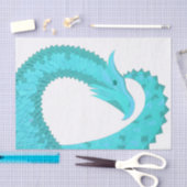 Verdigris hartdraak op wit tissuepapier (Craft)