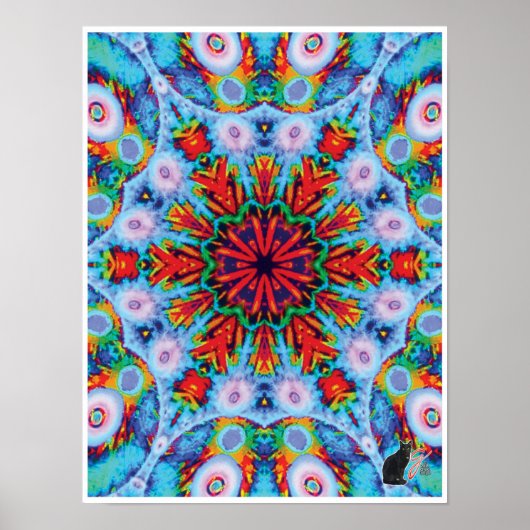 Verdigris Kinetic Collage Kaleidoscope Poster (Voorkant)