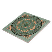 Verdigris Leaf Mandala Ceramic Tile Tegeltje (Zijkant)