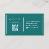 Verdigris | Minimale Elegant Trendy QR-code Visitekaartje (Achterkant)