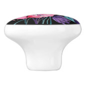 Verdigris & Pink Florals with Metallic Gold Keramische Knop (Zijkant)