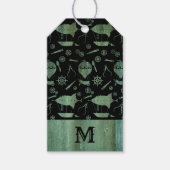 Verdigris Steampunk Airships Monogram Cadeaulabel (Voorkant)