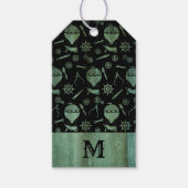 Verdigris Steampunk-balloons Monogram Cadeaulabel (Voorkant)