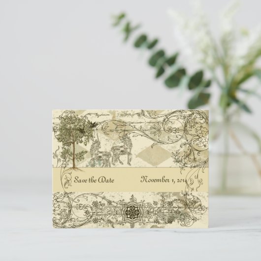  Verdigris Unicorn Bewaar de datum Aankondigingskaart (Staand voorkant)