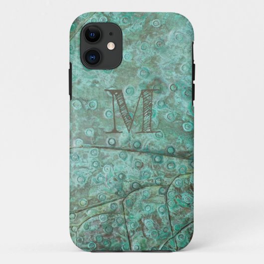 Verdigris Verdigris Bronze - Aangepast monogram Case-Mate iPhone Case (Achterkant)