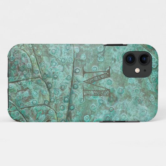 Verdigris Verdigris Bronze - Aangepast monogram Case-Mate iPhone Case (Achterkant (horizontaal))