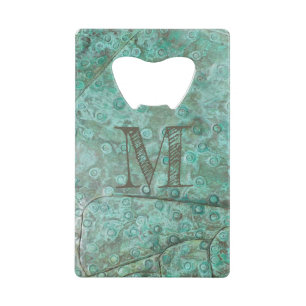 Verdigris Verdigris Bronze - Aangepast monogram Creditkaart Flessenopener