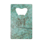 Verdigris Verdigris Bronze - Aangepast monogram Creditkaart Flessenopener (Achterkant)