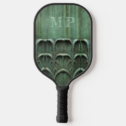 Verdigris Weathered Bronze Kijk Monogram Pickleball Paddle (Achterkant)