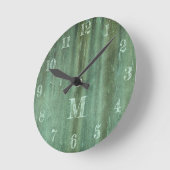 Verdigris Weathered Bronze Kijk Monogram Ronde Klok (Hoek)