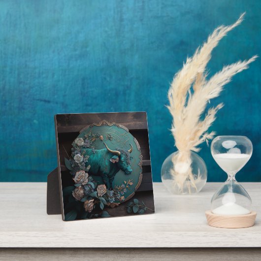 Verdigris Zodiac Taurus Metal Art Fotoplaat (Insitu)