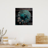 Verdigris Zodiac Taurus Metal Art Poster (Keuken)
