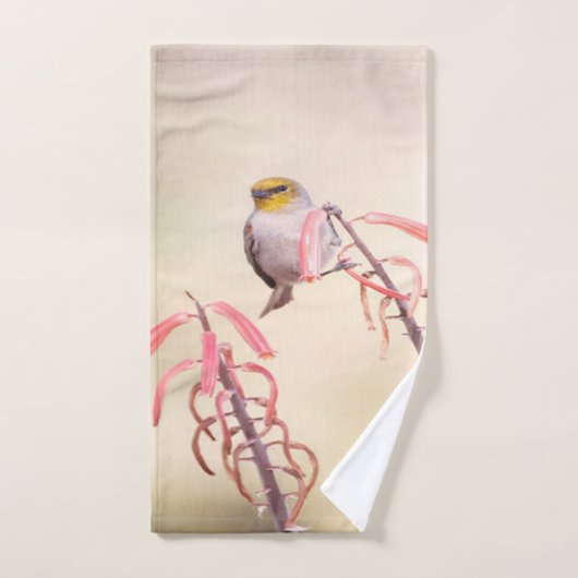 Verdin doorgesneden op de penstomen bad handdoek (Handdoek)