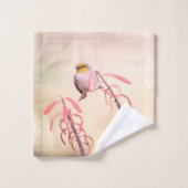 Verdin doorgesneden op de penstomen bad handdoek (Wasdoekje)