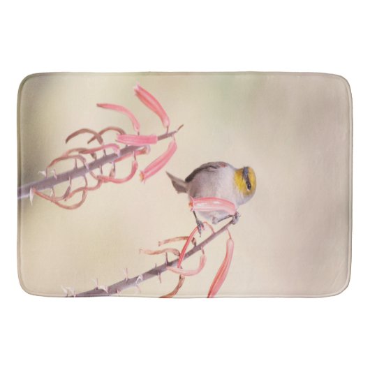 Verdin doorgesneden op penstemon badmat (Voorkant)