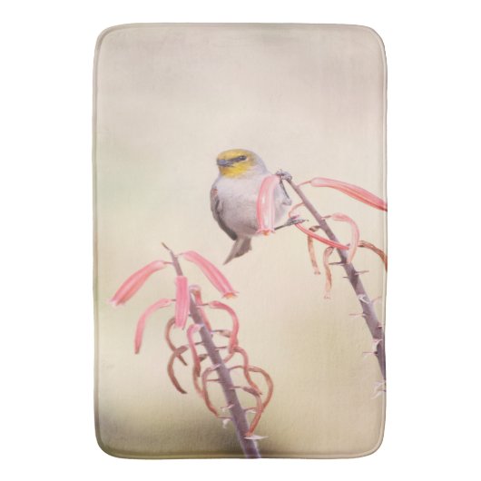 Verdin doorgesneden op penstemon badmat (Voorkant Verticaal)