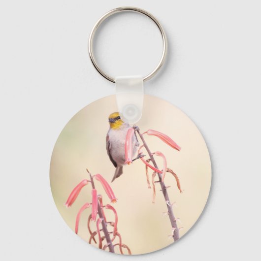Verdin doorgesneden op penstemon sleutelhanger (Voorkant)
