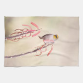 Verdin doorgesneden op penstemon theedoek (Horizontaal)