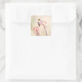 verdin met penstemon vierkante sticker (Tas)