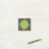 Verdomd over de hele wereld, kleurrijke meisjes post-it® notes (Op bureau)