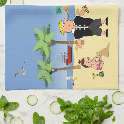 Verdomde Beachy Theedoek (Gevouwen)