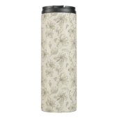 Verdomde bloesems op lichtzand - naadloos patroon. thermosbeker (Achterkant)