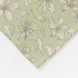 Verdomde bloesems op Olijfgroen - naadloos patroon Fleece Deken