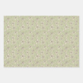 Verdomde bloesems op Olijfgroen - naadloos patroon Inpakpapier Vel (Voorkant 3)