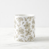 Verdomde bloesems transparant - naadloos patroon. koffiemok (Center)