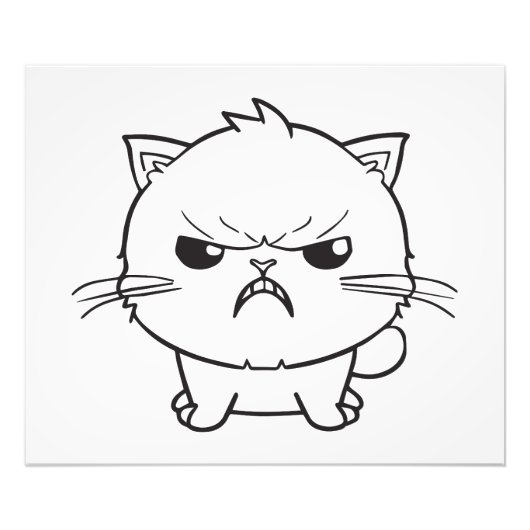 Verdomde boze kat die sust. foto afdruk (Voorkant)