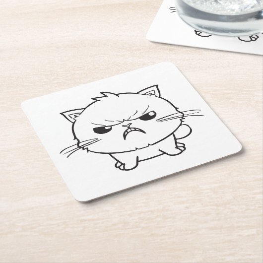 Verdomde boze kat die sust. kartonnen onderzetters (Schuin)