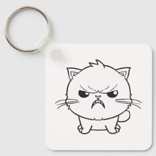 Verdomde boze kat die sust. sleutelhanger