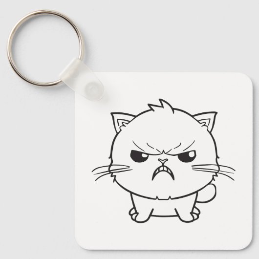 Verdomde boze kat die sust. sleutelhanger (Voorkant)