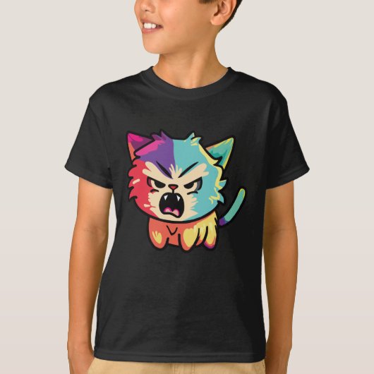Verdomde boze kat die sust. t-shirt (Voorkant)