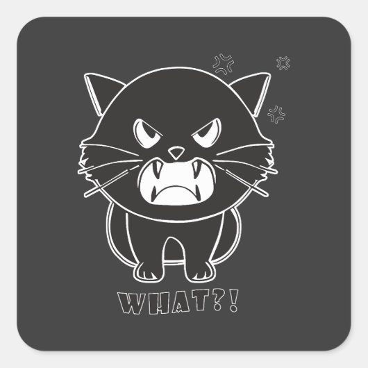 Verdomde boze kat die wat sust. vierkante sticker (Voorkant)