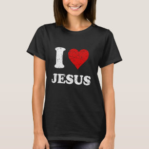 Verdomde grunge versleten stijl I Love Jesus T-shirt