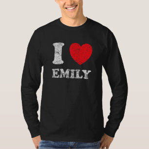 Verdomde grunge versleten stijl Ik hou van Emily T-shirt