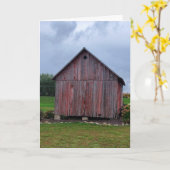 Verdomde rode Barn Kaart (Gele Bloem)